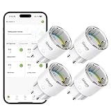 GHome Smart WLAN Steckdose, Kleinste Smart Home Steckdose mit Strommessung, App- und Sprachsteuerung, Funktioniert mit Alexa/Google Home, Zeitplan,TÜV-Zertifiziert, 10A, 4er Pack, Nur 2,4GHz WiFi GHome Smart WLAN Steckdose, Kleinste Smart Home Steckdose mit Strommessung, App- und Sprachsteuerung, Funktioniert mit Alexa/Google Home, Zeitplan,TÜV-Zertifiziert, 10A, 4er Pack, Nur 2,4GHz WiFi